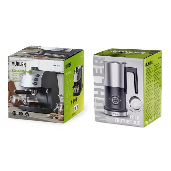 Промо-комплект Muhler Еспресо машина MCM-1587 + Кана за мляко на пяна MFF-44S