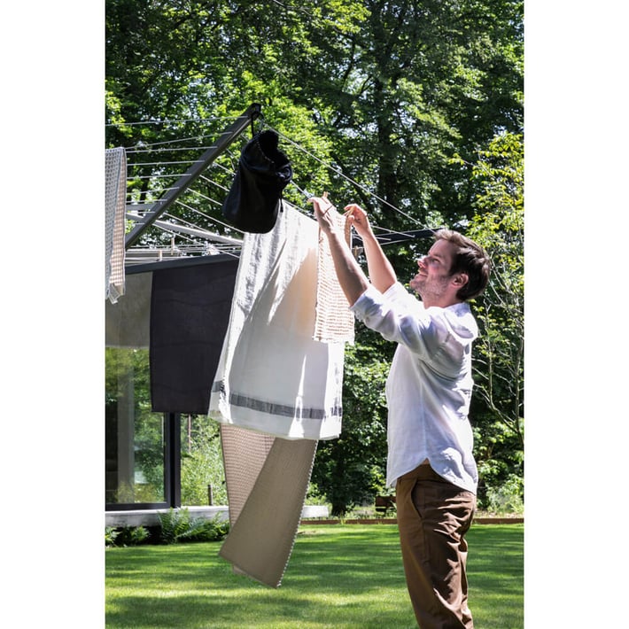 Външен простор Brabantia Topspinner 50m, метален шиш за бетониране, Anthracite