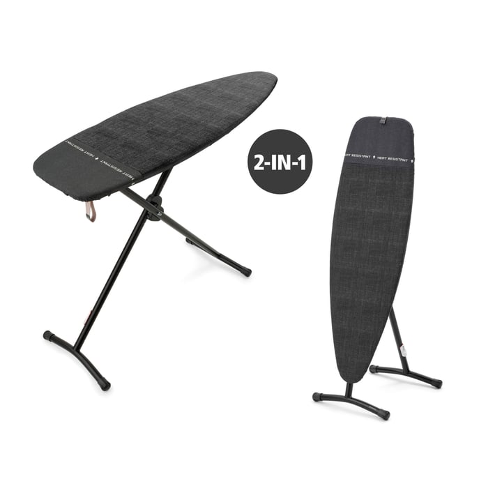 Ironing Board Brabantia D 135x45cm, Heat Resistant Iron Parking Zone, Denim Black