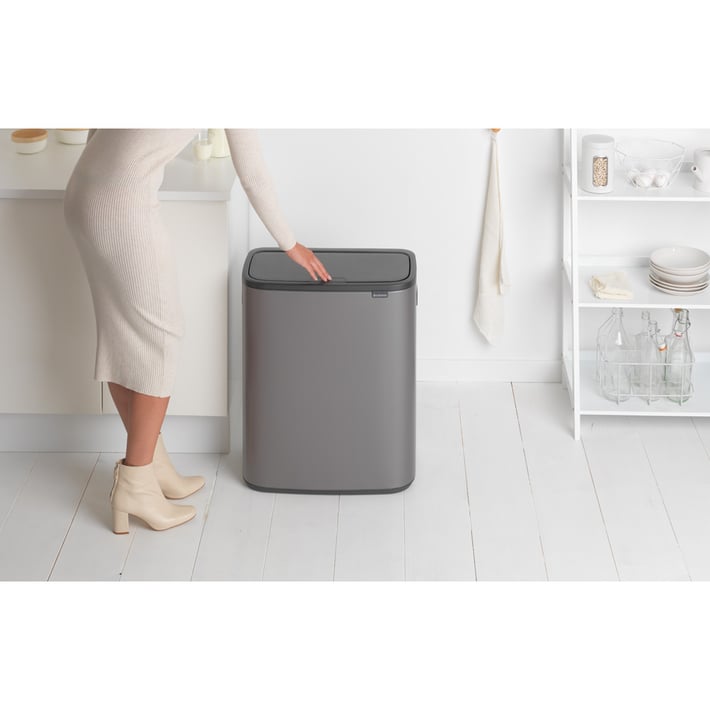 Кош за смет Brabantia Bo Touch 2x30L, Platinum