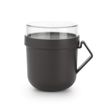 Pahar cu capac Brabantia Make&Take 600ml, Dark Grey