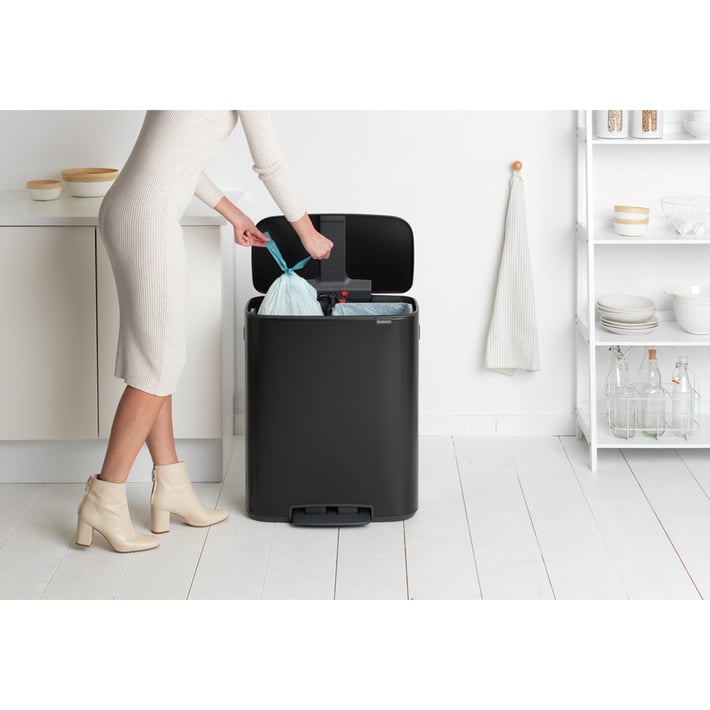 Кош за смет Brabantia Bo Pedal 2x30L, Matt Black