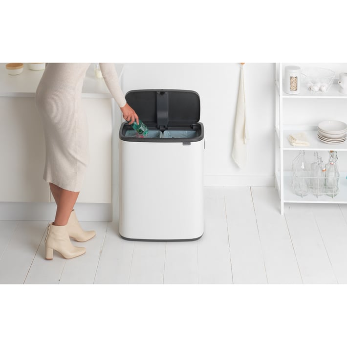 Кош за смет Brabantia Bo Touch 2x30L, White