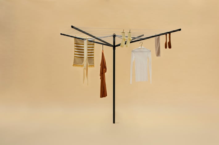 Външен простор Brabantia Topspinner 50m, метален шиш за бетониране, Anthracite