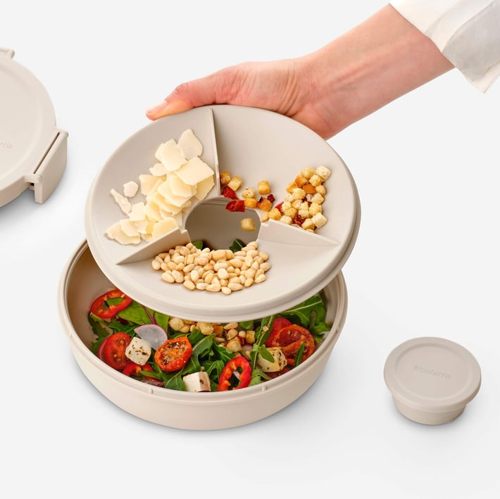 Salad Bowl Brabantia Make&Take Soft Beige 1.3L, Plastic