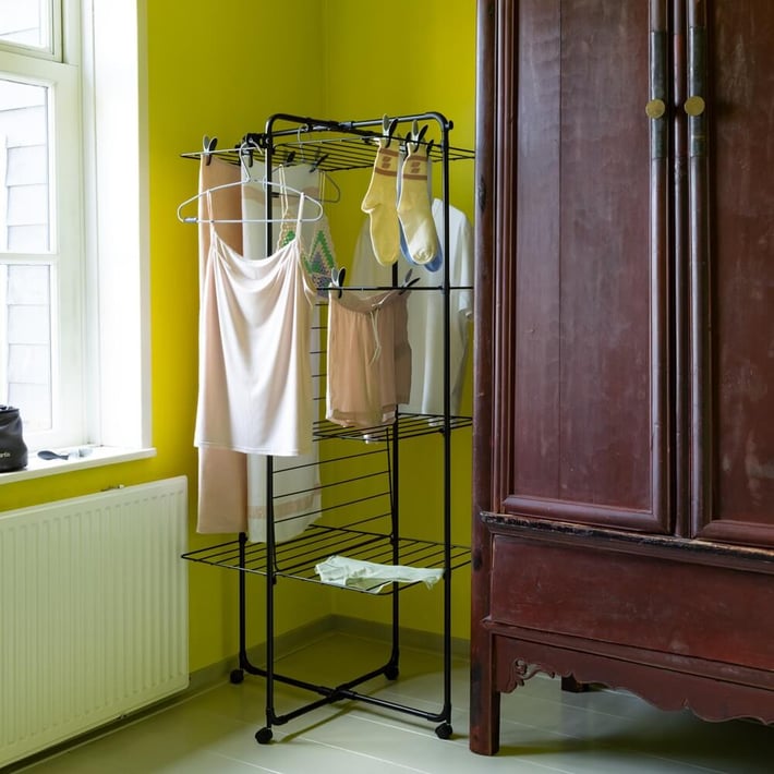 Uscător de rufe Brabantia Hangon Tower 30 m, Matt Black