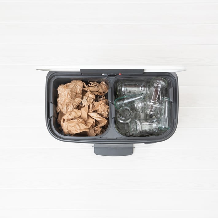 Кош за смет Brabantia Bo Pedal 2x30L, White