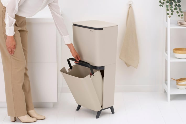 Recycle Bin Brabantia SortUp Hi 20+10+10L, Soft Beige