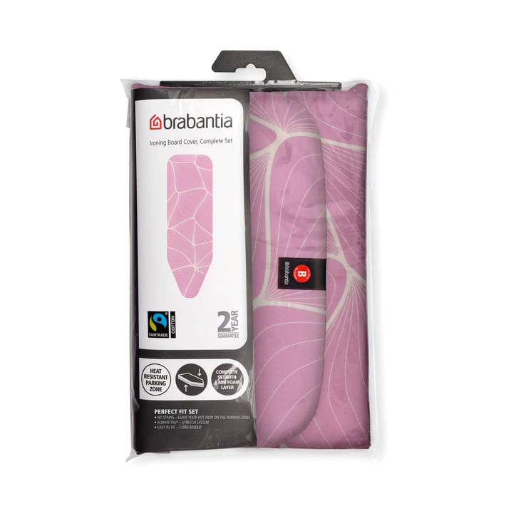 Ironing Table Cover Brabantia B 124x38cm, 8mm Foam, Lilac Waves