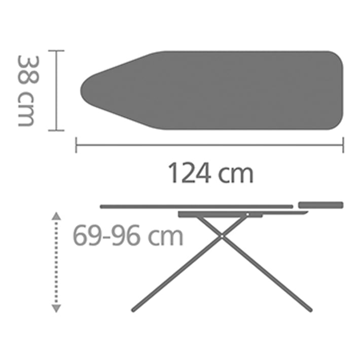 Маса за гладене Brabantia B 124x38cm с поставка за ютия, Calm Rustle