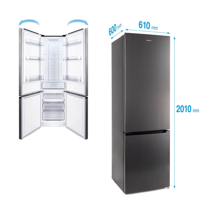 Промо-комплект Muhler Хладилник NFC201IE No Frost + Ледогенератор MI-1509B 1.3L