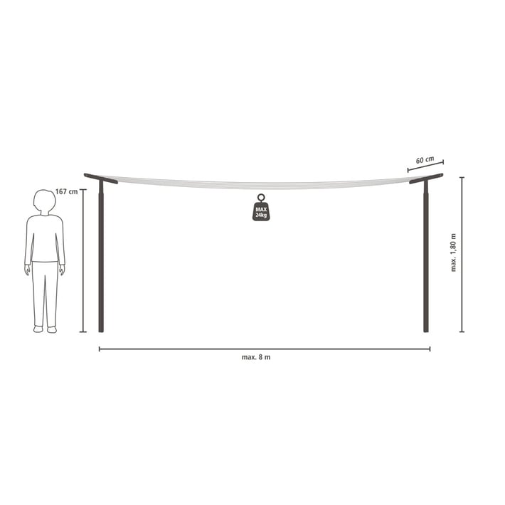 Washing Lines Brabantia HangOut 50m, with poles