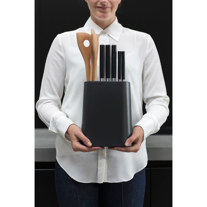 Блок за ножове с държач за прибори Brabantia, Dark Grey