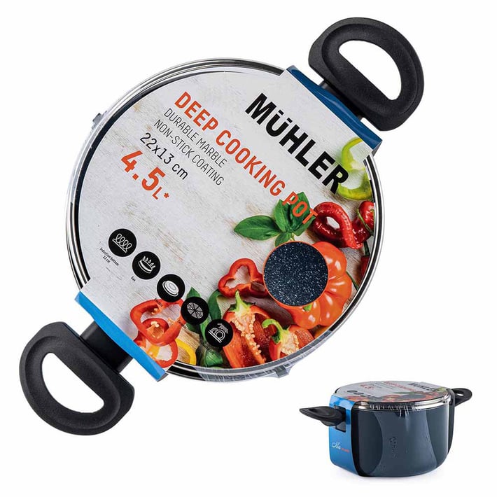 Тенджера дълбока Muhler Nia MR-2245D 22x13cm, 4.5L.