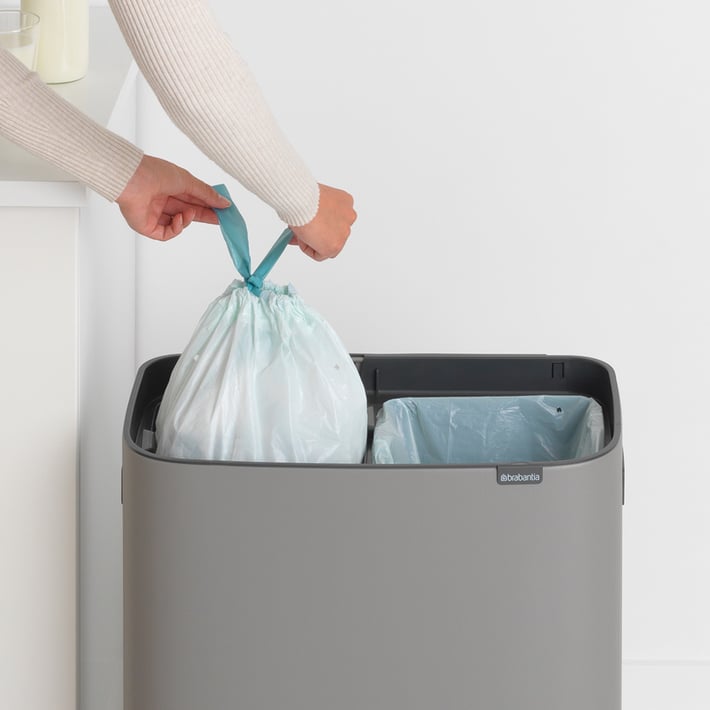 Bo Touch Bin Brabantia, 2 x 30 litre, Plastic Buckets Mineral Concrete Grey