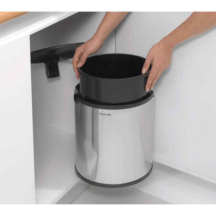 Кош за смет за вграждане Brabantia Built-In 15L, Brilliant Steel