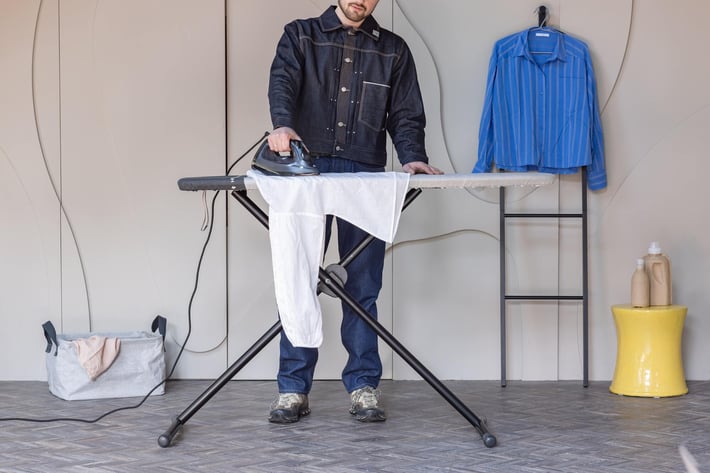 Ironing Board Brabantia D 135x45cm, Heat Resistant Iron Parking Zone, Denim Grey