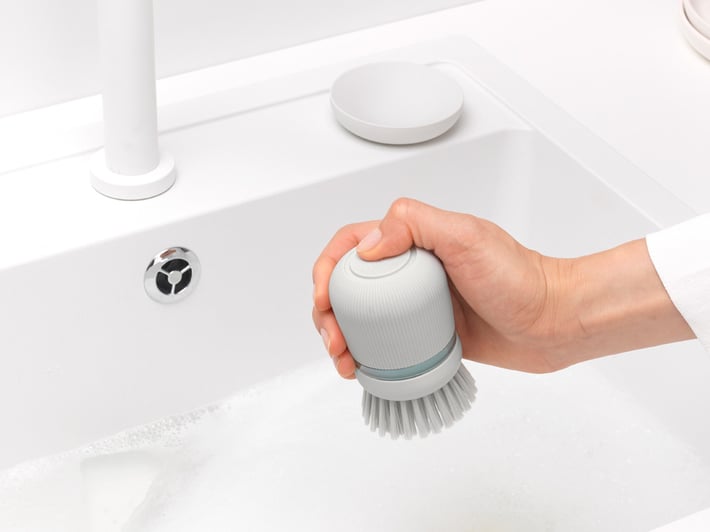 Четка с дозатор за препарат за съдове Brabantia SinkSide Light Grey