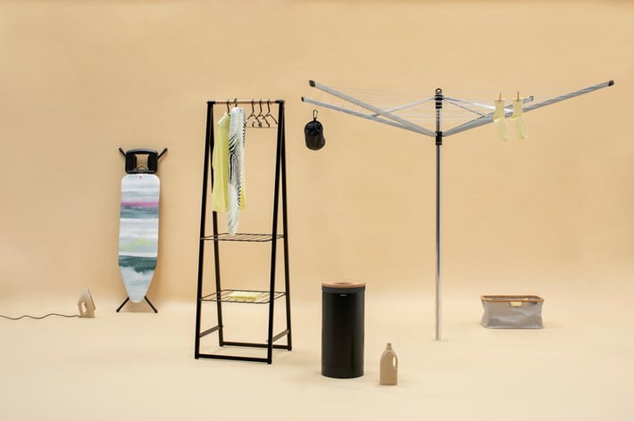 Кош за пране Brabantia 35L, Matt Black, корков капак