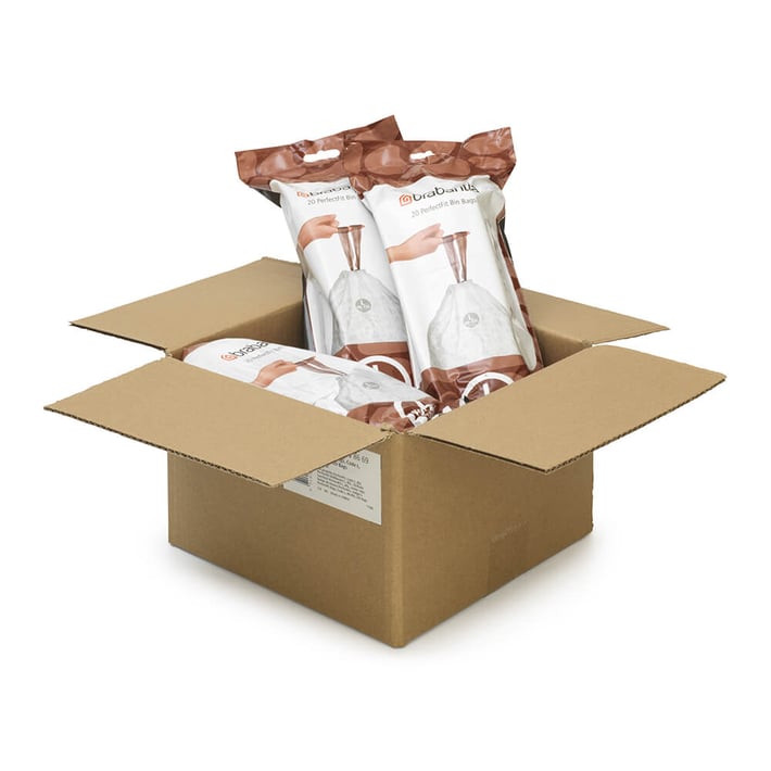 Торба за кош Brabantia PerfectFit FlatBack+/Touch размер L, 40-45L, 120 броя, кутия