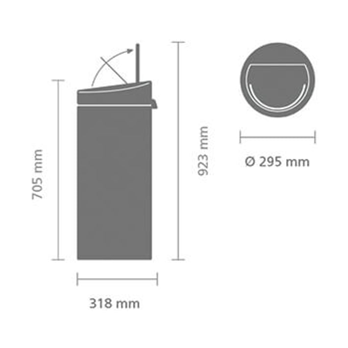 Кош за смет Brabantia Touch Bin New 30L, Platinum