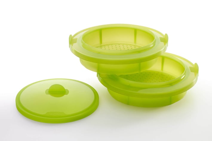 Съд за готвене на пара в микровълнова Lekue, 2 нива