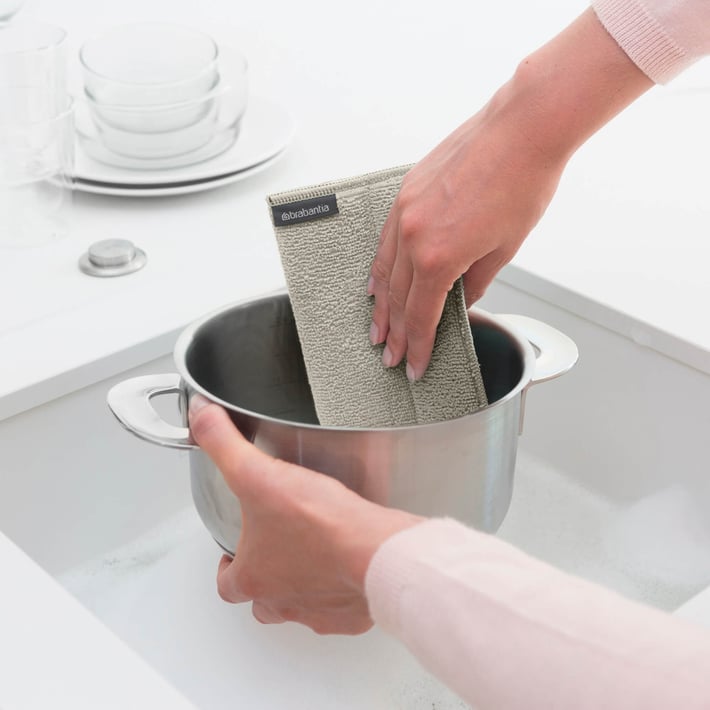 Set de cârpe din microfibră Brabantia SinkSide Dark Grey/Soft Beige/Jade Green, 3 bucăți