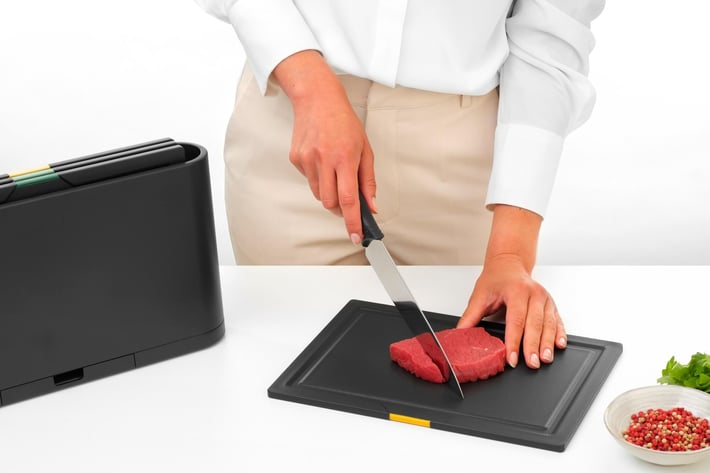 Комплект дъски за рязане с поставка Brabantia Tasty+ Dark Grey 4 броя