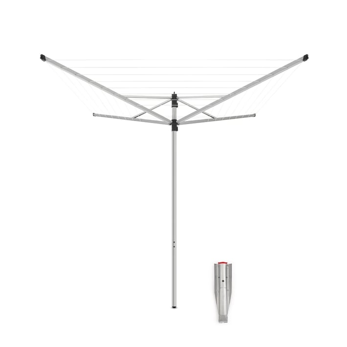 Външен простор Brabantia Lift-O-Matic SplitPole 40m, метален шип за вкопаване, Metallic Grey