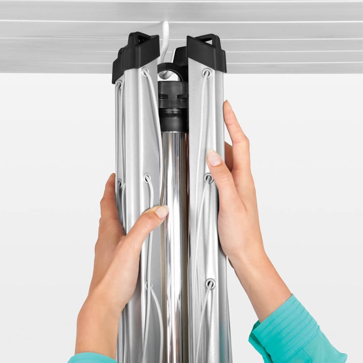 Външен простор Brabantia Topspinner 50m, метален шиш за вкопаване, Metallic Grey