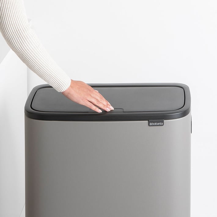 Кош за смет Brabantia Bo Touch Hi 2x30L, Mineral Concrete Grey