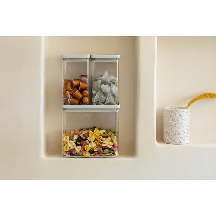Кутии за съхранение на продукти комплект Brabantia Tasty+ Stackable 2x1.6L+1x3.5L Light Grey