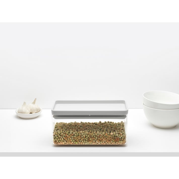 Кутия за съхранение на продукти Brabantia Tasty+ Stackable 1.5L, Light Grey