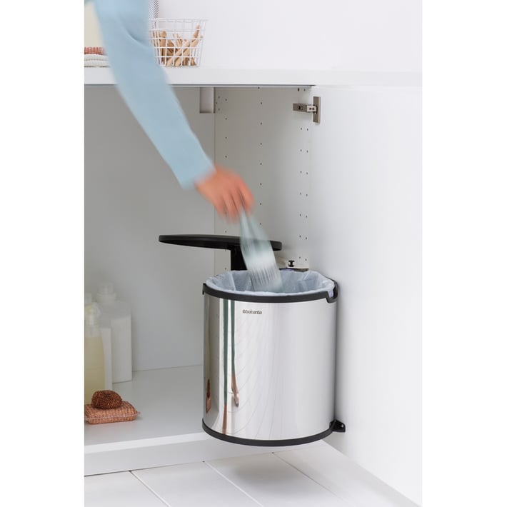 Кош за смет за вграждане Brabantia Built-In 15L, Brilliant Steel