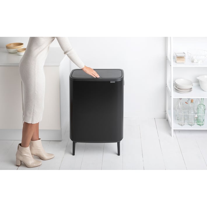 Кош за смет Brabantia Bo Touch Hi 2x30L, Matt Black