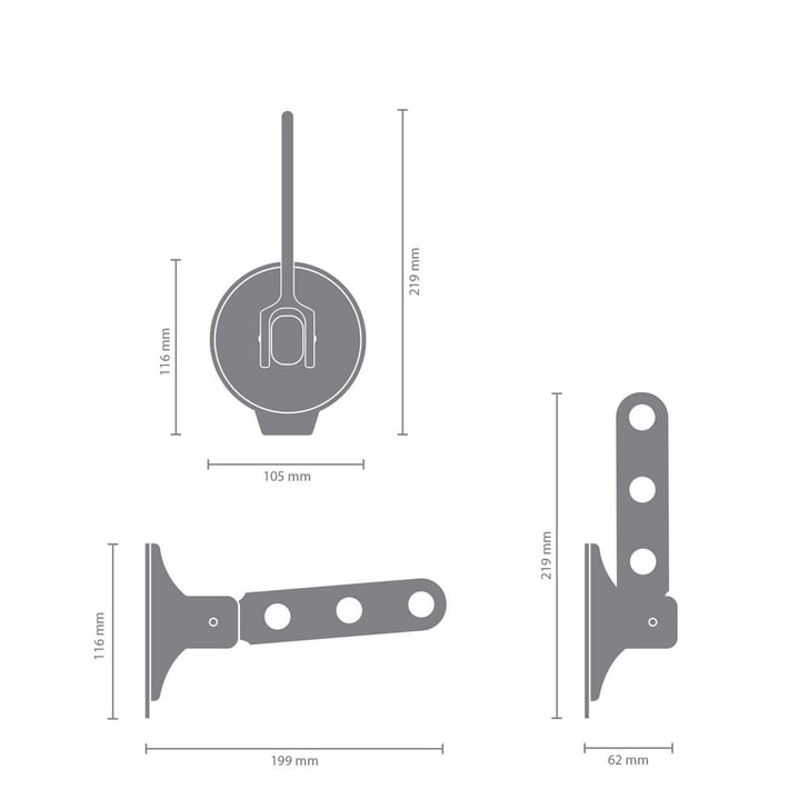 Закачалка за дрехи с вакуум Brabantia Black