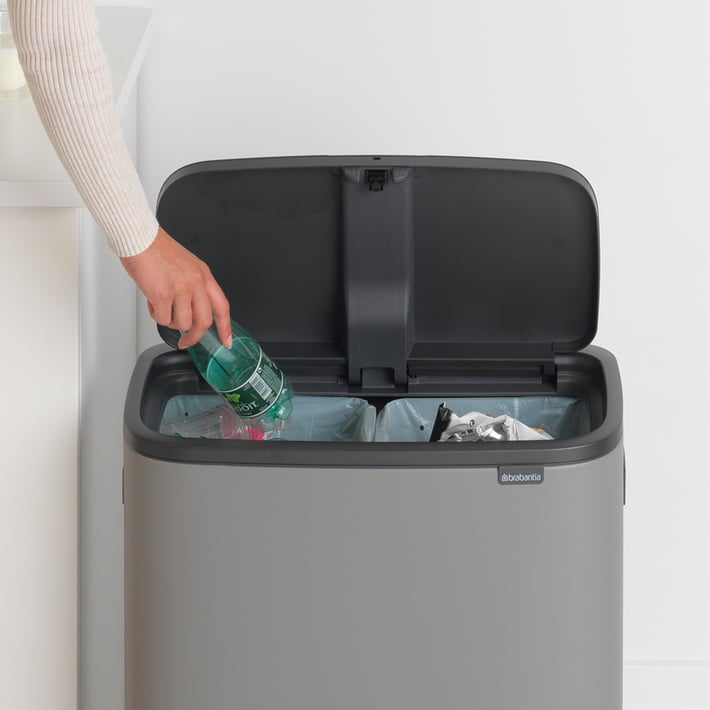 Bo Touch Bin Brabantia, 2 x 30 litre, Plastic Buckets Mineral Concrete Grey