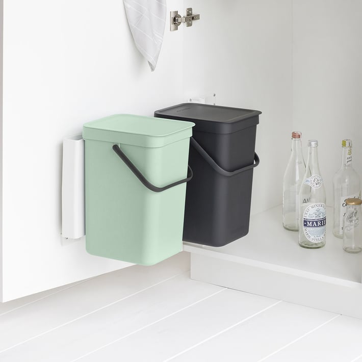Кош за смет за разделно събиране Brabantia Sort&Go 2x12L, Dark Grey & Jade Green
