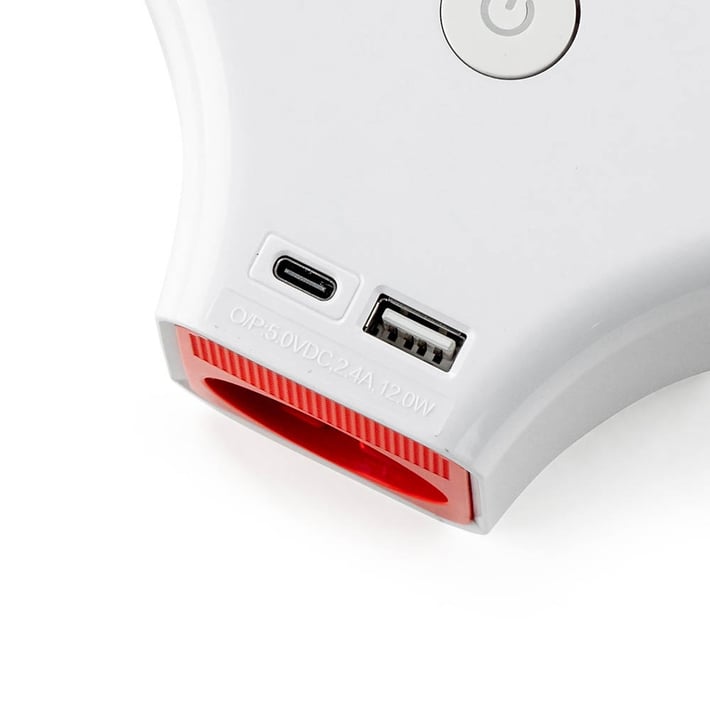 Разклонител с ключ, 3 гнезда, +2X USB порта тип А+C