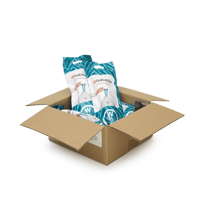 Торба за кош Brabantia PerfectFit NewIcon размер W, 5L, 200 броя, кутия