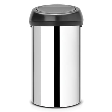 Кош за смет Brabantia Touch Bin 60L, Brilliant Steel, пластмасов капак