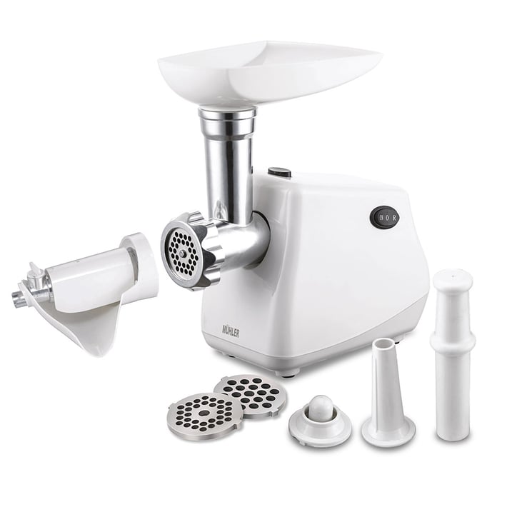 Месомелачка електрическа  Muhler MG-601 N, бял, приставка за домати
