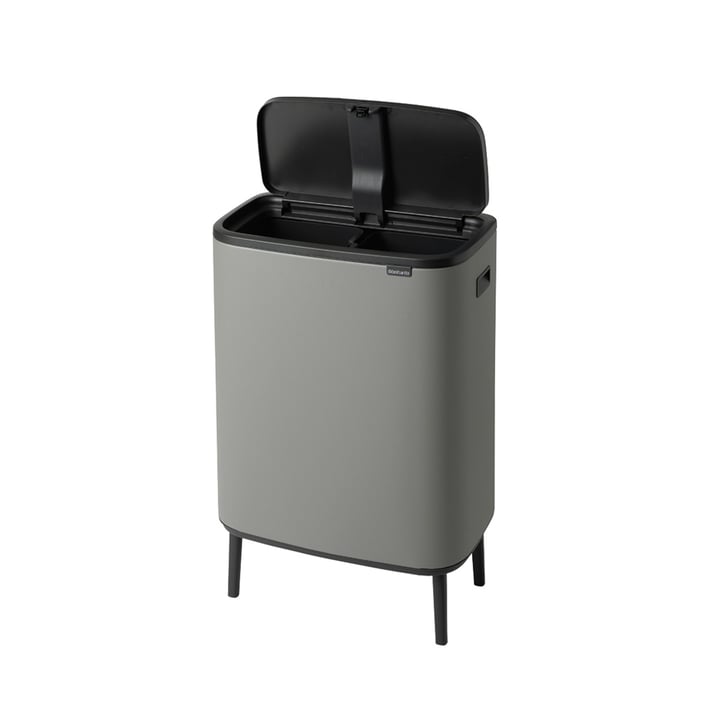 Кош за смет Brabantia Bo Touch Hi 2x30L, Mineral Concrete Grey