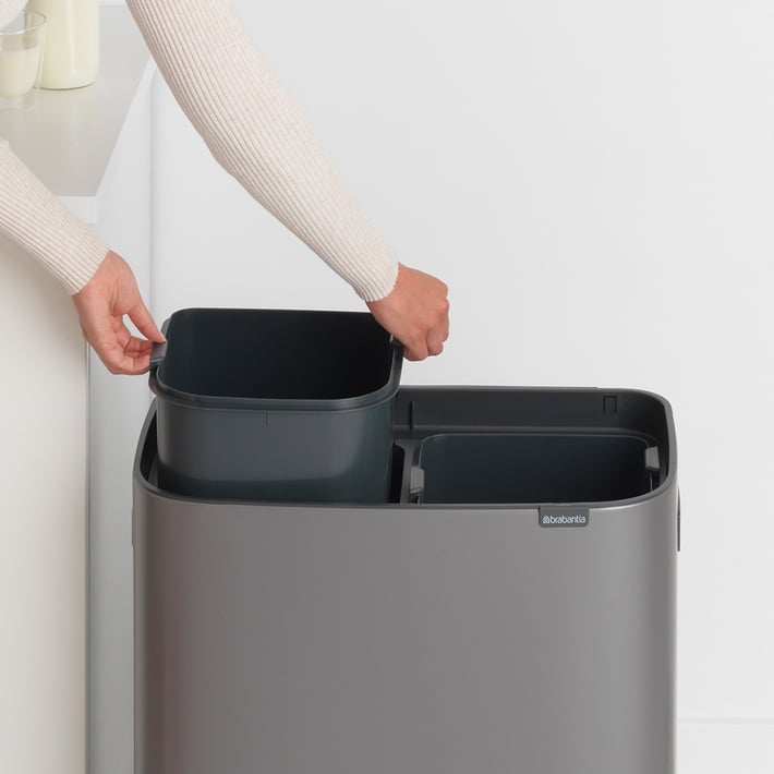 Кош за смет Brabantia Bo Touch 2x30L, Platinum