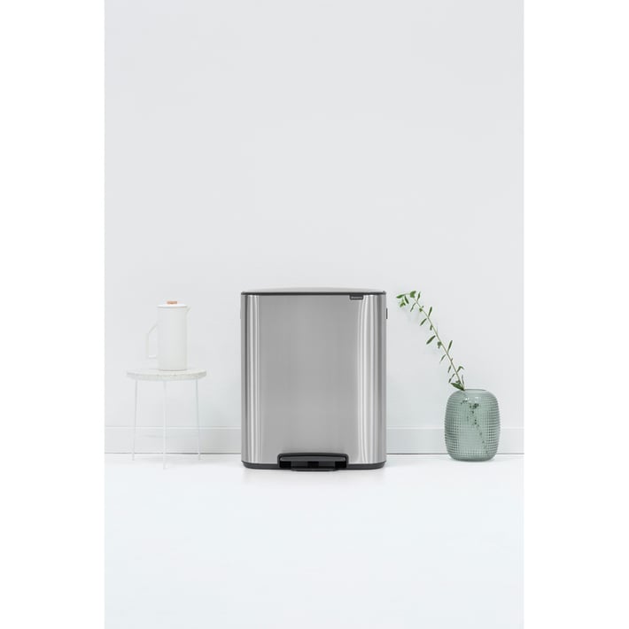Кош за смет Brabantia Bo Pedal 60L, Matt Steel Fingerprint Proof