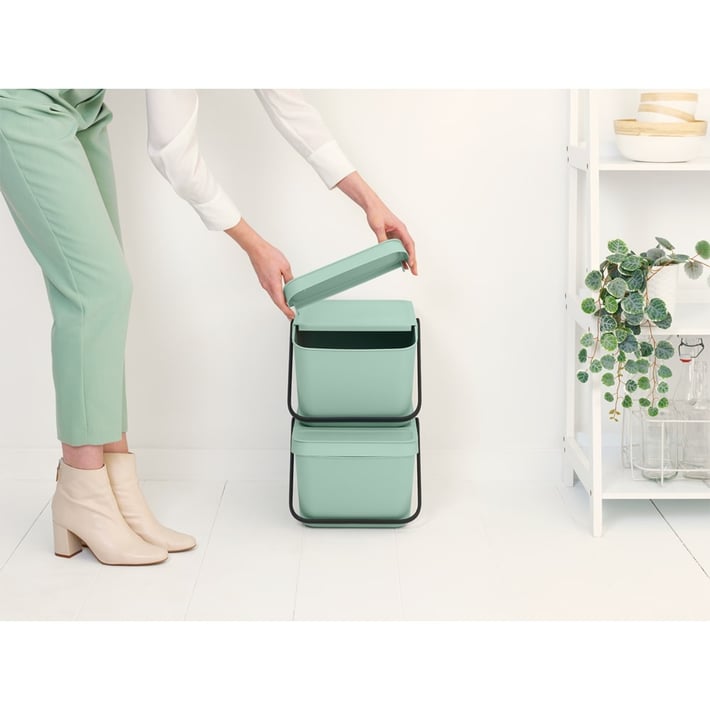 Кош за смет за разделно събиране Brabantia Sort&Go Stackable 20L, Jade Green