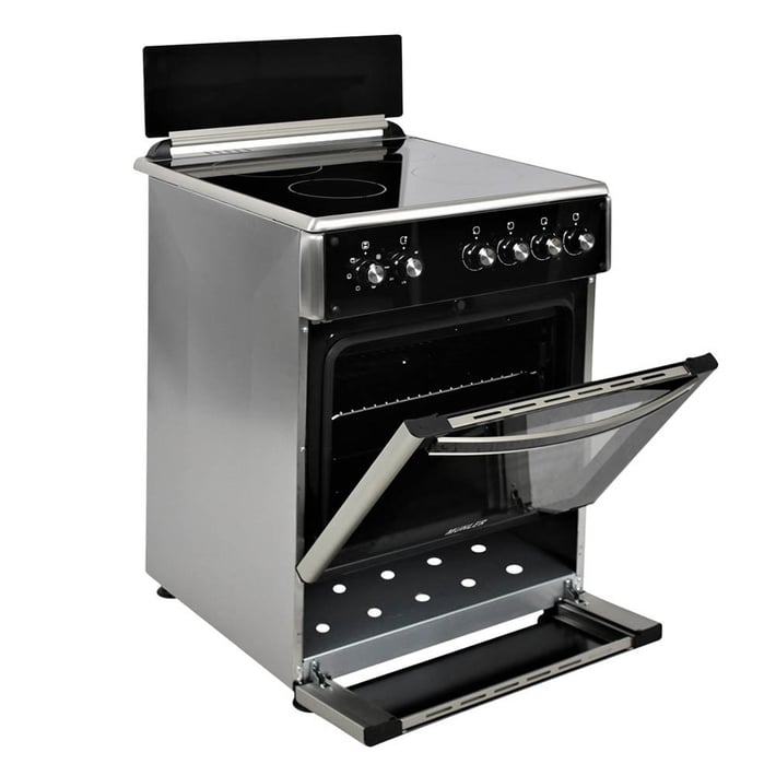 Комплект Muhler Готварска печка ELC-VC622ESS 4В + комплект от 5 съда за готвене серия Kikka