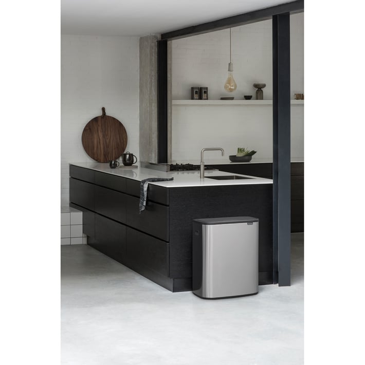 Кош за смет Brabantia Bo Touch 2x30L, Matt Steel Fingerprint Proof