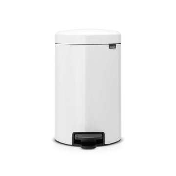 Coș de gunoi cu pedală Brabantia NewIcon 12L, White, găleată interioară metalică