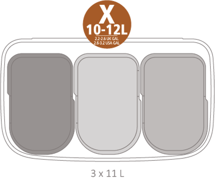 Кош за смет Brabantia Bo Touch 3x11L, Matt Steel Fingerprint Proof